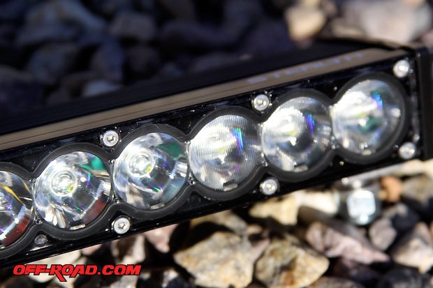 The Stealth LED bar can be tuned with different optics (spot, horizontal spread, combination). They also have amber color lenses for dust lights.