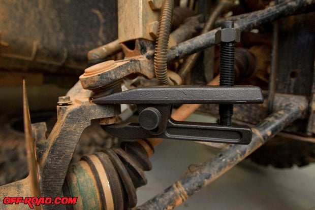This tool pushes on the end of the ball joint and forces it out of the knuckle.