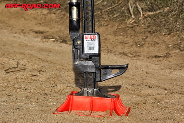 With a full-range of specially designed accessories, the Hi-Lift jack is just about the most versatile piece of off-road recovery equipment you can buy. Shown here with the optional off-road base that provide a larger foot-print for lifting stability.