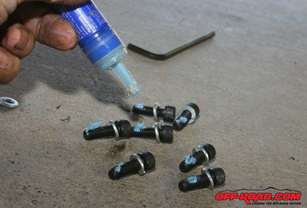 Again, use blue Loctite on the Allen screws for the differential ends of the driveshafts.