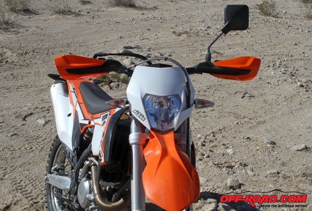 The headlight on the KTM provided great lighting during off-road night rides and evening road trips.