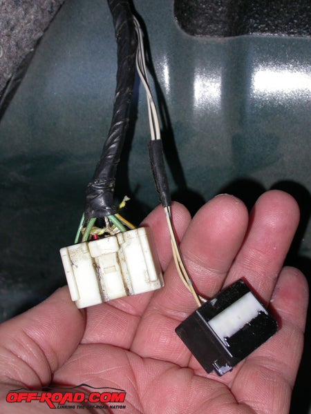 When #2 is reduced to e-locker requirements only, it will look like this (we looped off the ABS sender wires). Note the ground-only plug, as mentioned in the story.