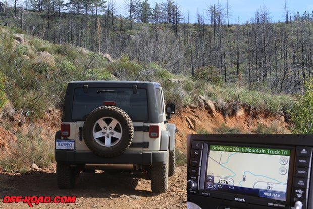 The 2012 Jeep Wrangler tackled our climb 4000 feet in elevation up Black Mountain Truck Trail in Cleveland National Forrest in comfort and style. We were also impressed the integrated Garmin GPS actually located the fire road. 