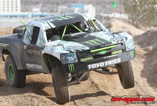 BJ Baldwin took advantage of his pole position for Saturdays race at the SCORE Laughlin Desert Challenge, earning a convincing win in the first SCORE race of 2012.