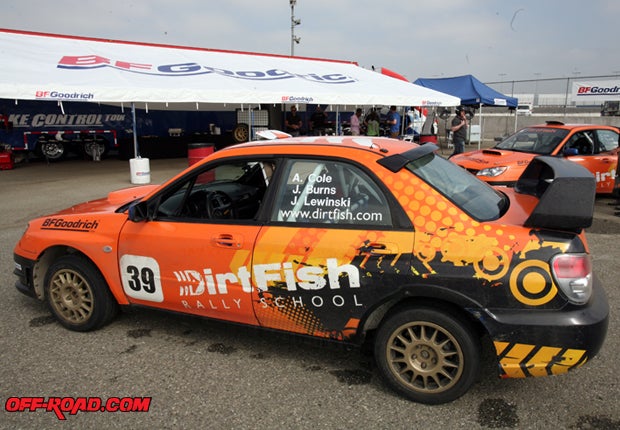 BFGoodrich hosted a rally driving day with Dirt Fish Rally School. There was no actual dirt, but the wet course gave us a good chance to learn some rally basics. Plus, they put our names on each car. Cool, right? 