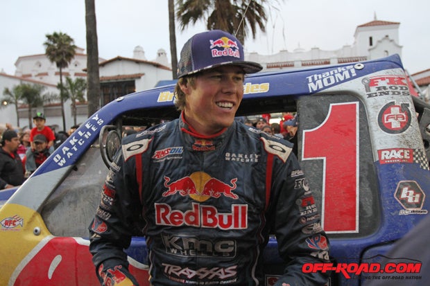 All smiles: Bryce Menzies edged out BJ Baldwin by 11 seconds for the 2012 Baja 500 win. 