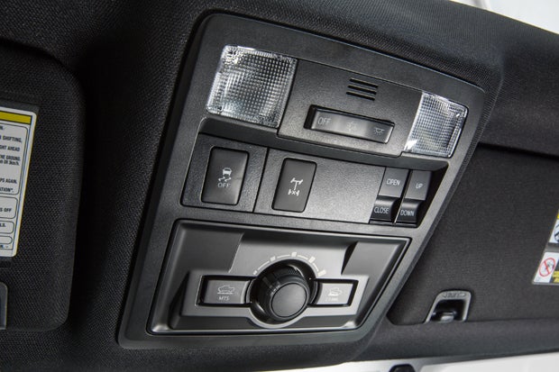 We had mixed opinions on the Tacoma's overhead off-road feature controls that are near the moonroof controls.