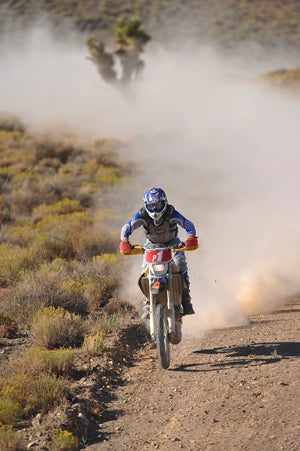 Defending Over 30 Pro champions Rex Cameron (pictured) and Mike Johnson won their class again and earned fourth bike overall despite problems with their chase van.