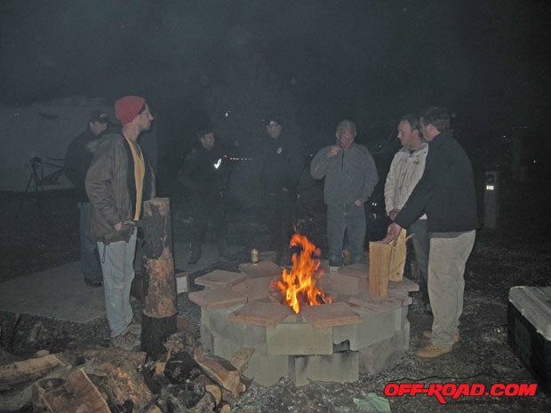 A few Taste of Dakar attendees gather round the campfire to swap stories from the days ride. The camaraderie of the participants is one of the highlights of any ToD Weekend.