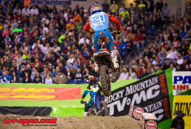 Cole Seely finished up his impressive 450 race with third-place finish in Indianapolis. 