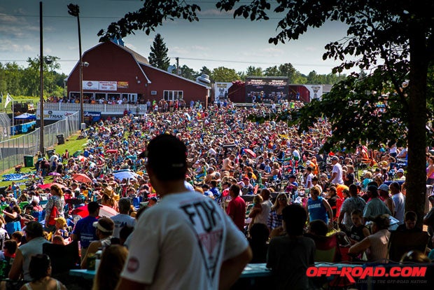 Thousands of fans pack the grounds at Crandon International Raceway for race weekend.