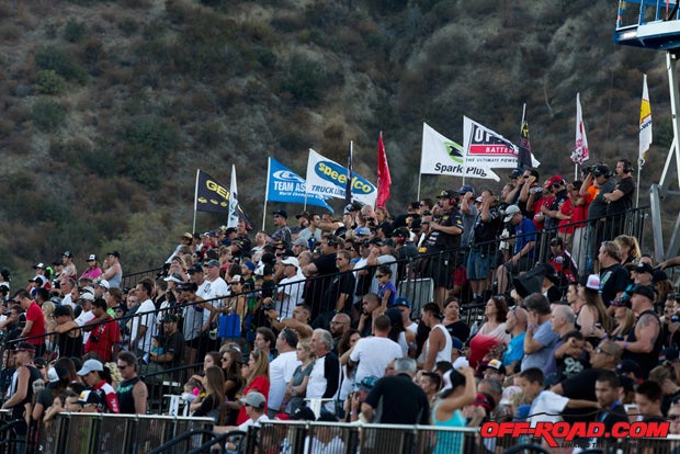 The stands were packed for night racing at Glen Helen Raceway.