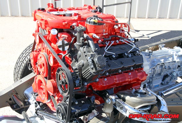 The 5.0-liter Cummins V8 turbodiesel is rated to produce 310 hp and 555 lb.-ft. of torque.