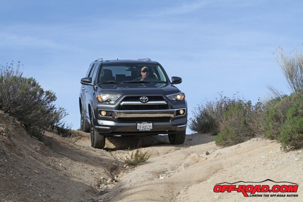 The 4Runner features Downhill Assist Control to aid in downhill off-road sections, where the vehicle controls the braking and crawl speed so the driver can focus on steering input. 