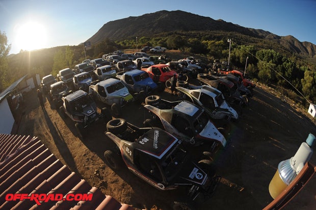 A fleet of Wide Open Baja BC cars and Ford Raptors from Miller Motorsports Park awaited us for day's departure from Mike's Sky Ranch.