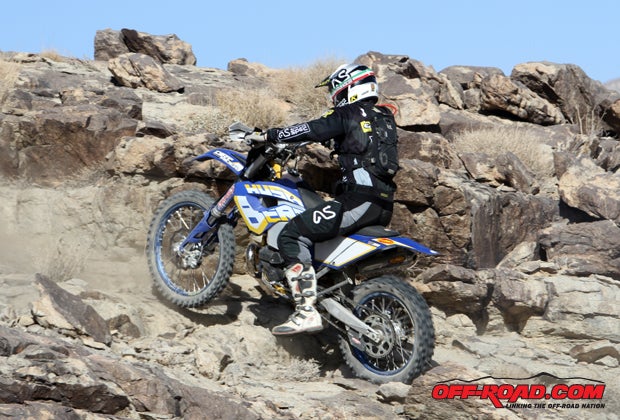 Graham Jarvis put his enduro skills on display during the King of the Motos race. 