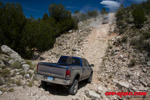 We took the 2014 Power Wagon to task on some challenging trails outside of Sedona, and we didnt note any signs of struggle on the steep, rocky slopes thanks to the standard front and rear lockers found on the truck. 
