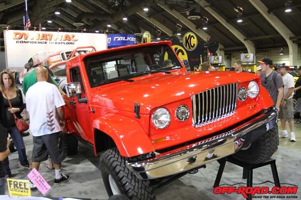 Dynatracs booth featured the Jeep J-12 concept vehicle introduced earlier this year at the Easter Jeep Safari. 