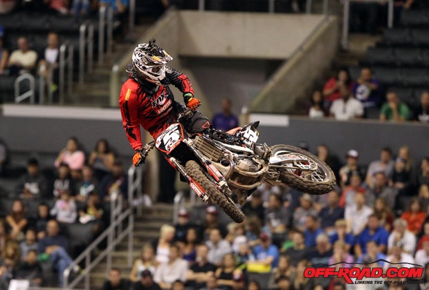 Mike Schultz airs it out during the Moto X Adaptive competition this past weekend inside Staples Center. Photo: ESPN/Jessica West