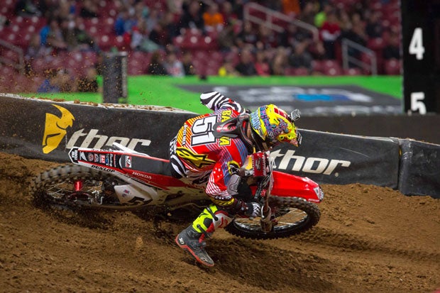 Justin Barcia earned third place to take the final podium spot behind Stewart and Villopoto. 