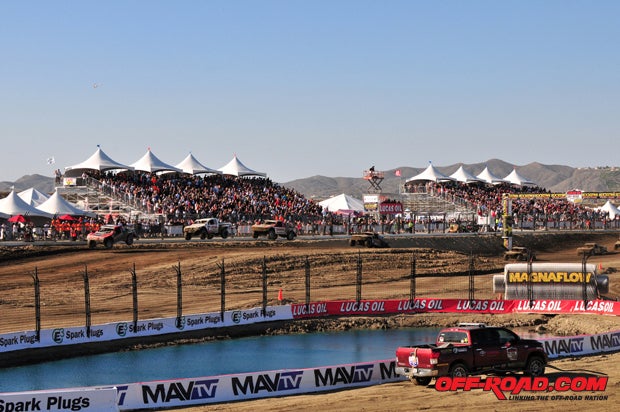 The stands were packed for the hot, sunny day at the new Lake Elsinore Motorsports Park.