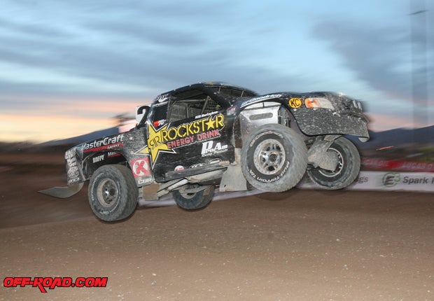 Rob MacCachren jumped out to an early lead in Pro 2 and was able to fend off Rockstar Energy teammate Brian Deegan in the beginning of the race. Later in the race, when Carl Renezeder made a run at MacCachren he was able to fend him off too. 