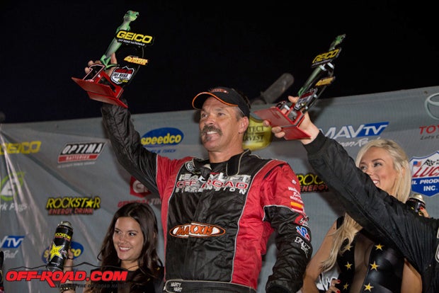 Marty Hart was all smiles sitting atop the podium at Round 10.
