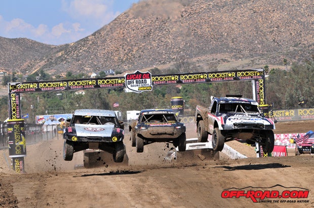From left to right, Greg Adler, Todd LeDuc and Josh Merrell battle in Pro 4.