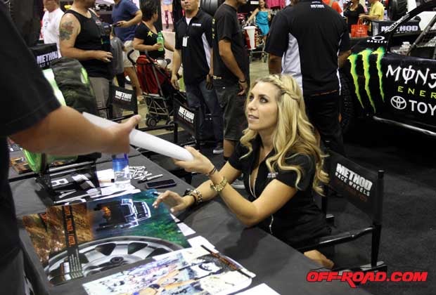 Not all the cool autographs signings were with racers, as is evident in the Method Wheels booth. 