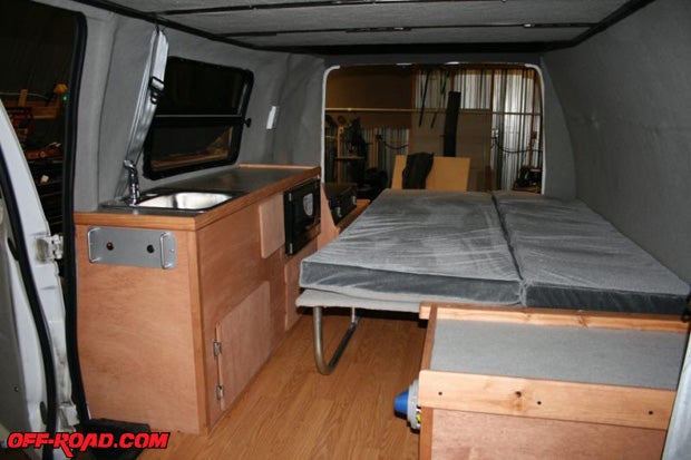 A view of the bottom bed in Project Motovan. 
