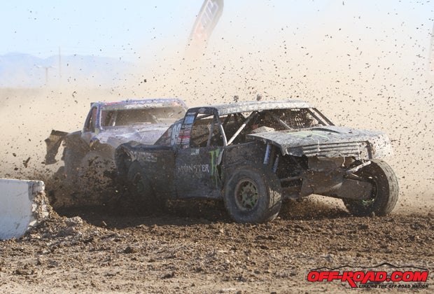 With racers going all out during the Huseman cup races, mud was flung all race long and most trucks were missing at least one panel by the conclusion of the race. 
