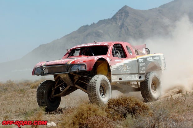 Roger Norman partnered with Armin Schwartz, who made his debut in a Trophy Truck at V2R, and the team finished third overall and second in class. Photo by Art Eugenio