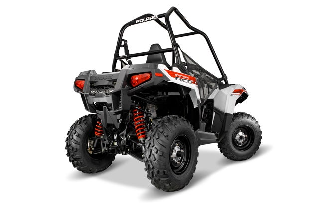 While the dimensions resemble Polaris Sportman ATVs, the roll cage gives the Sportsman ACE an RZR look as well. 