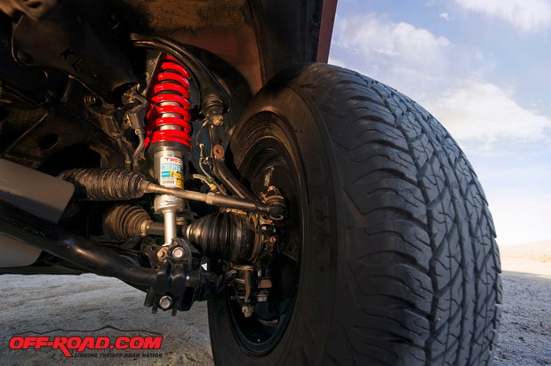 The Bilstein coilover shocks on the 4Runner provides an additional 1 inch of clearance on the TRD Pro.