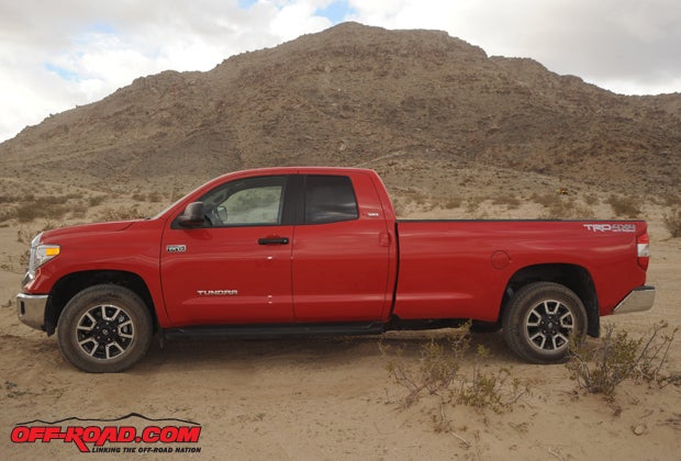 There are a number of options for 2014 Tundra, including a Standard Cab, a Double Cab (decent-sized back seat), and the Crew Cab (with a very large back seat). Our test truck is a 4x4 TRD Double Cab with the large 8-foot bed. 