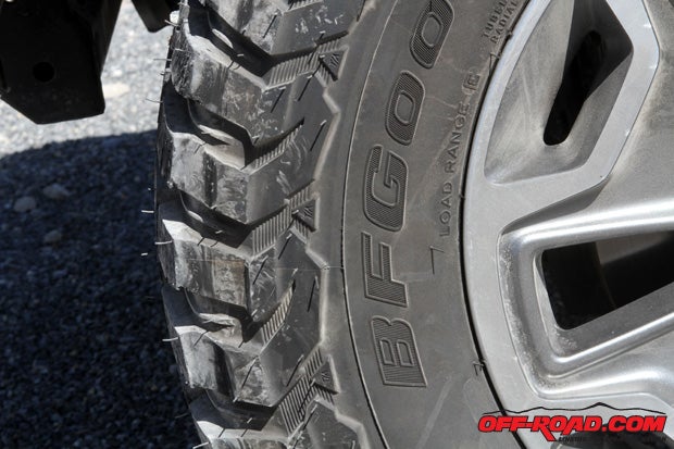 Although can't show show off the KM3's tread design just yet, BFGoodrich did allows us to provide a closer look at the new sidewall design.