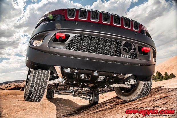 Skid plates give the Trailhawk protection for rocks and obstacles. 