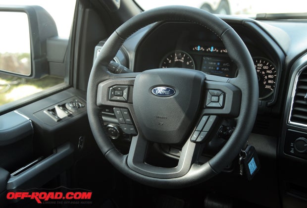 We couldnt find much to pick on with the F-150, but the 18 buttons on the steering wheel are a bit much. 