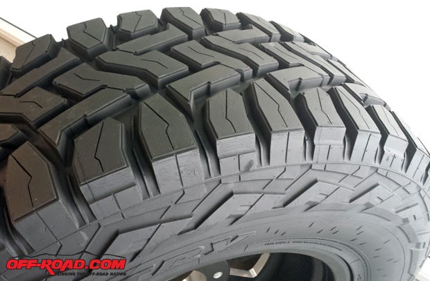 Although the R/T is certainly an aggressive looking tire, Toyo engineered the lug spacing to provide good on-road handling and a quieter ride than a mud-terrain tire. 