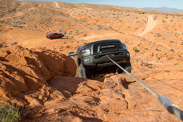 A 12,000-pound Warn winch gives the Power Wagon some serious pulling power. 