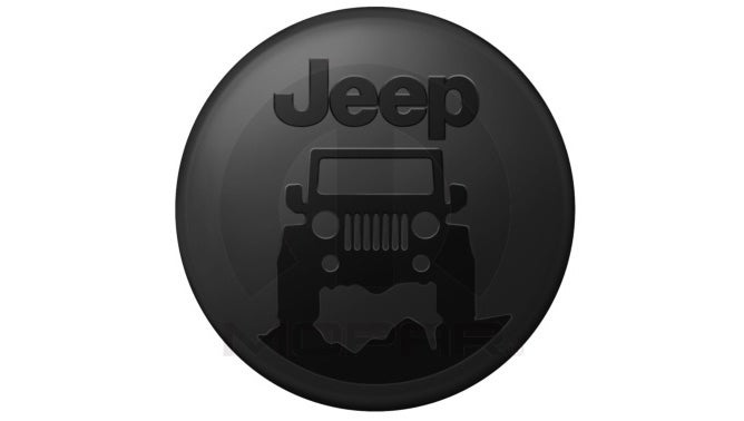 jeep on the rocks logo hard shell tire cover
