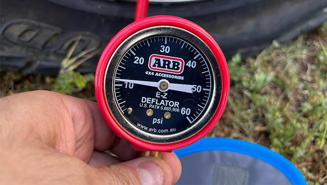 arb ez tire deflator pressure gauge up close