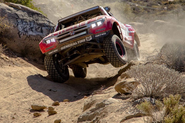 This second-generation Honda Ridgeline race truck concept was piloted to a Class 2 Victory at the 48th SCORE Baja 1000 by Jeff Proctor, Sage Marie and Jason LaFortune (Photo compliments of Honda Off-Road / HPD).