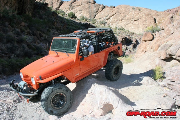 Effortless and worry-free wheeling over terrain like this boulder-strewn canyon floor requires a steering upgrade.