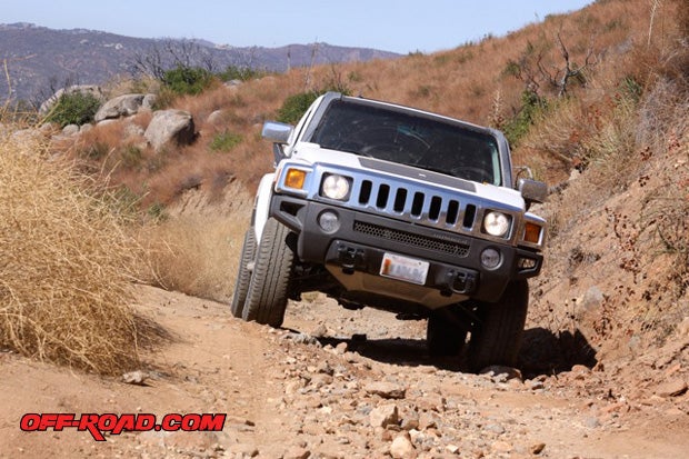 Hummer H3 with 2.25-inch ReadyLift IFS torsion key leveling kit.