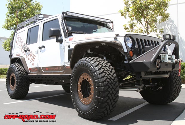 Road Race Motorsports didn’t simply install a few parts on the 2012 Jeep Wrangler for the 2011 SEMA Show. The shop did a full overland-style build on the new JK. 