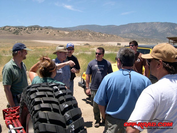 Tom Severin teaches a group during an off-road training course. 