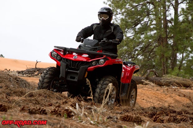 The Outlander 800R is available in Can-Am's XT package, which includes the new Tri-Mode Dynamic Power Steering. 