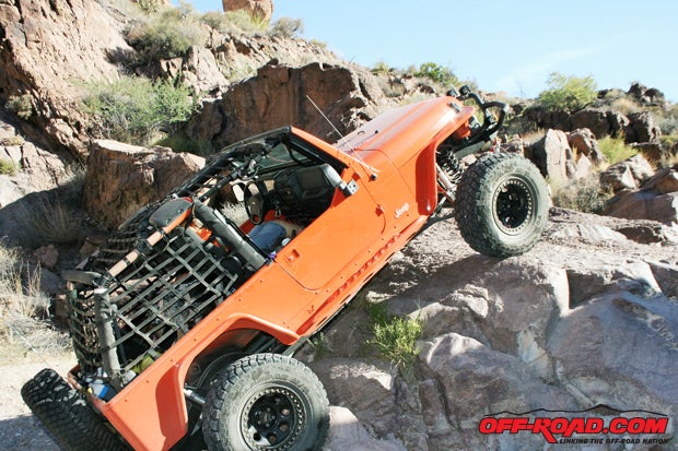 Negotiating dry waterfalls like this one requires heavy-duty steering components for worry-free wheeling.