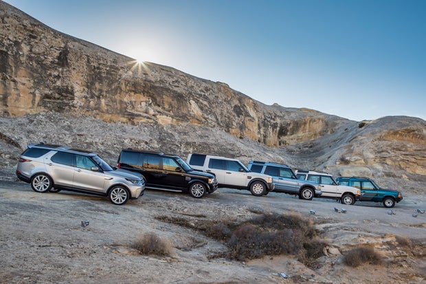 Land Rover showcased 27 years of heritage with a collection of vehicles starting with the Discovery 1 up to the latest model--the new Discovery.
